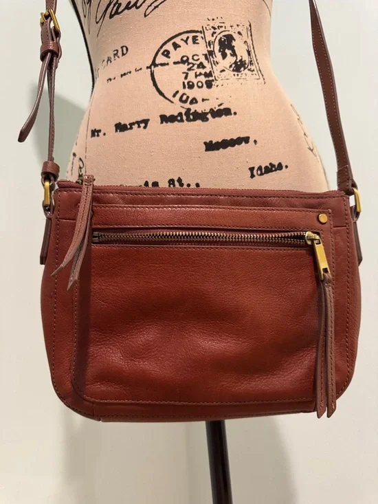 Fossil Leather Crossbody Bag in Rust - Picture 1 of 16